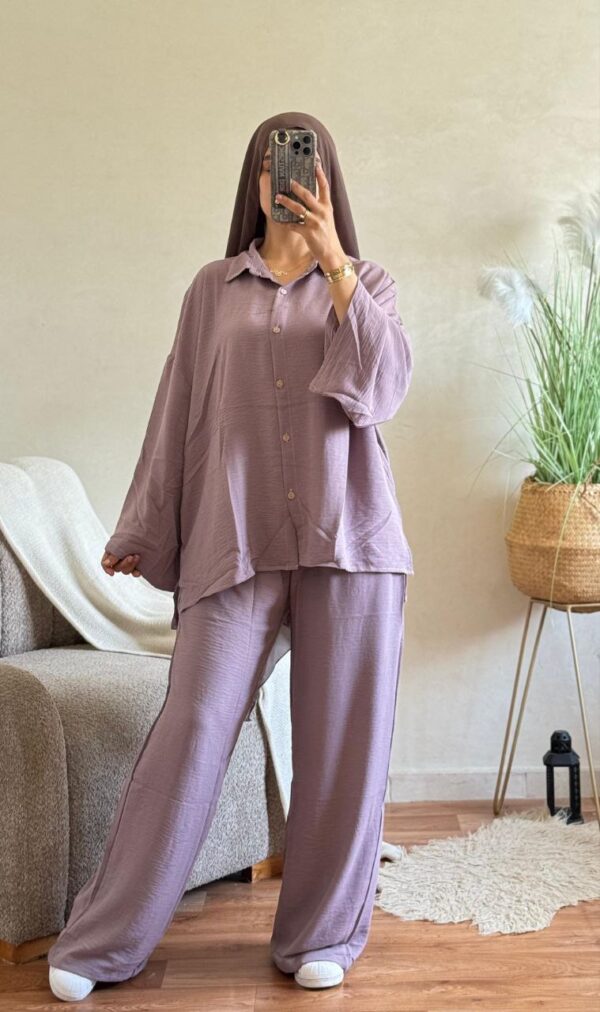 ⁦طقم كريب بسيط بقصّة واسعة⁩ - الصورة ⁦5⁩
